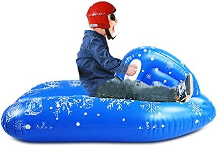 LJFLI Snow Toy Winter Inflatable Ski Circle Inflatable Sled with Handle Children Adult Snow Tube Skiing Thickened Sled Skiing Sleigh