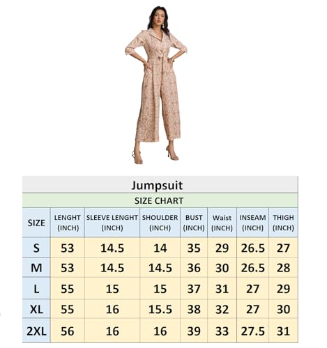 Image of LITZO Dress for Women | Long Rayon Dress for Women's | Floral Wide Leg Long Jumpsuit with Pockets | Regular Jumpsuit for Women (134-136)
