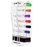 6 Slots Wall Mounted Clear Acrylic Whiteboard Dry Erase Marker & Eraser Holder Organizer Rack