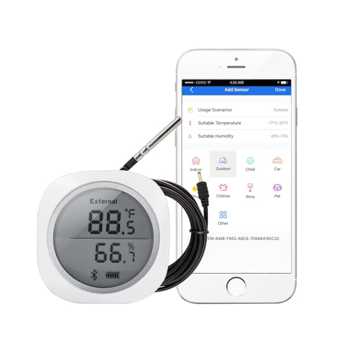 Image of INKBIRD Smart Sensor Data Logger Wireless Temp RH Monitor Device Android iPhone Temperature Humidity Recorder Thermometer Hygrometer IBS-TH1 Plus Cigar Humidor Basement Guitar Greenhouse