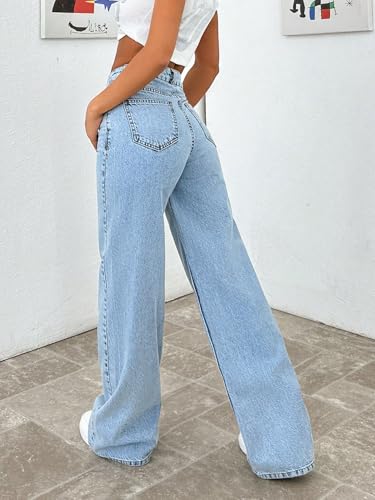 Image of Glossia Women Baggy Jeans || Women Jeans Pant || Baggy Jean's for Women's High Waist || Straight Jean's for Women's || Ladies Jean,s for Woman || Loose Jean,s for Woman Stylish (B0DSC66GZ4)