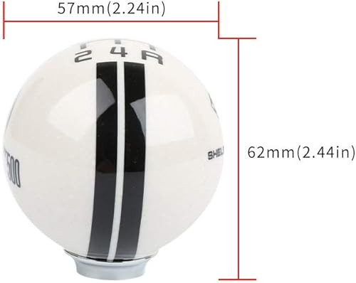 Miniatura 5 de Shelby Cobra GT 500 5 velocidades BlancoNegroRojo Pomo de palanca de cambios manual (blanco)