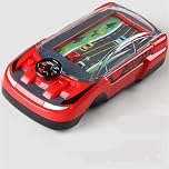 Tidgel Simulation Steering Wheel Toy for Kids, ABS Racing Game Console with Realistic Driving Experience, Educational Handheld Adventure, Red and Black(red)