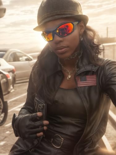 Motorcycle Riding Glasses Padded Frame Lens Block 100% UVB/UVB for Outdoor Activity Sport