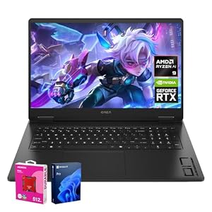 HP OMEN 17.3 RTX 5070 AI Pro Gaming Laptop, 17.3″ FHD 144Hz, AMD Ryzen AI 9 365, NVIDIA RTX 5070, 64GB DDR5 RAM, 2TB SSD, RGB Backlit KB, Low Blue Light, Bundle with SD620-512GCBL