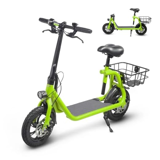 SEHOMY 2 Wheels Electric Scooter with Seat Adults 265lbs, 450W Motor Folding Commuting E- Scooters 15MPH for Adults, Sports Electric Mopeds Scooter for Adults 36V Battery for 20Miles Max Range