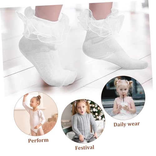 3pairs Socks for Girls Lightweight Cotton Lace Ankle Socks Cute and Breathable Design for Boy Girl for Daily Wear and Special Occasions4