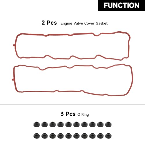 Image of Engine Valve Cover Gasket - Compatible for Dodge for Ram 1500 3.7L 2005-2010 for Jeep Grand Cherokee 3.7L 2005-2010 for Mitsubishi for Raider 3.7L 2006-2009 - Replace Part VS50652R - Set of 2