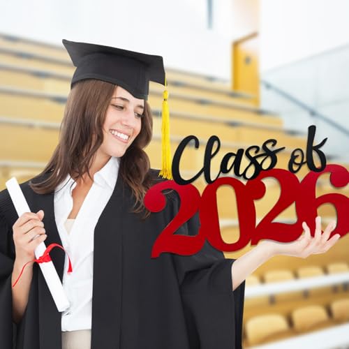 mokeja party Class of 2024 Wooden Sign Graduation Decorations Red 2024 Graduation Photo Booth Prop Grad 2024 Wooden Sign Graduation Party Decorations