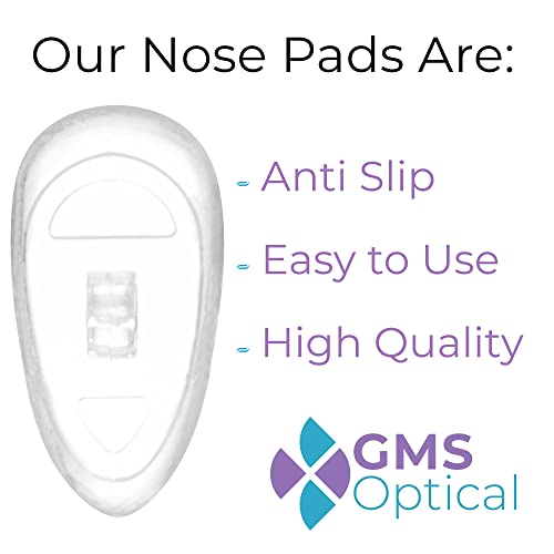Gms Optical® Soft Silicone Symmetrical Shape Eyeglass Nose Pads (11Mm Screw-In, 2 Pair) #TOP3