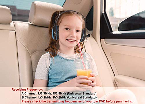 Simolio 3 Pack Of Car Wireless Headphones For Kids Safe Listening With Switchable Volume Limited, Infrared Wireless Headphones For Kids Travelling, Universal 2 Channel Automotive Ir Headphones #TOP4
