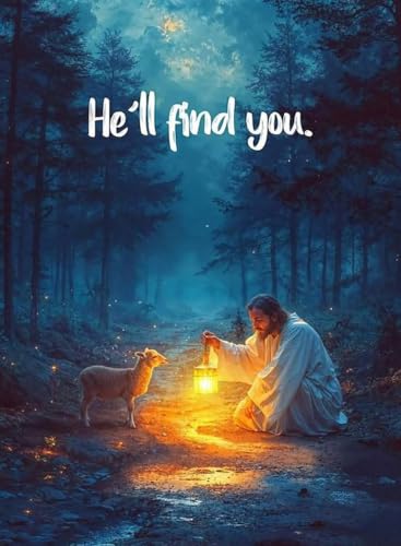 Image of ARPADAMO Diamond Art Kits for Adults,Jesus Lights a Lamp Diamond Painting Kits for Adults Beginner, Full Drill Round Paint by Diamonds Dot Gem Art for Home Wall Decor 12x16inch