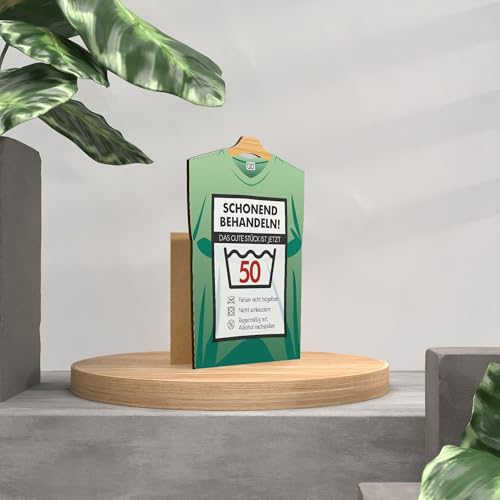 50 Geburtstag Mann Karte Wäsche 50 Geburtstag Mann Holzkarte - Geburtstagskarte mit Umschlag - originelle Wäsche-Grußkarte zum 50. Ehrentag, besondere Überraschung für die Feier, besondere