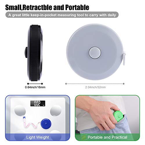 Measuring Tape Retractable, 60 Inch Soft Fabric Tape Measure For Body, Push Button Sewing Measurement Tape For Cloth Waist(10 Pack) #TOP1