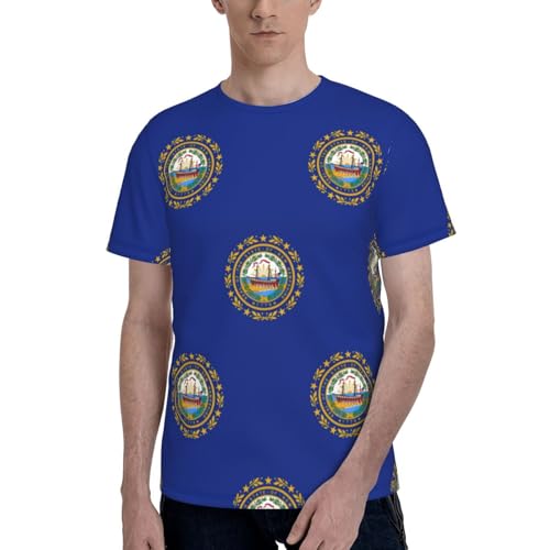T-shirt drapeau New Hampshire homme en coton doux quotidien