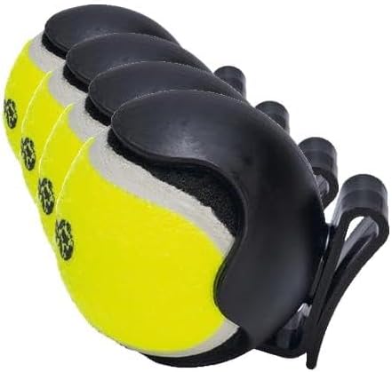 Beeztees Köpek Oyuncağı, Tenis Topu ve Tutma Aparatı, Mavi/Sarı, 6,3cm (4 paketi)
