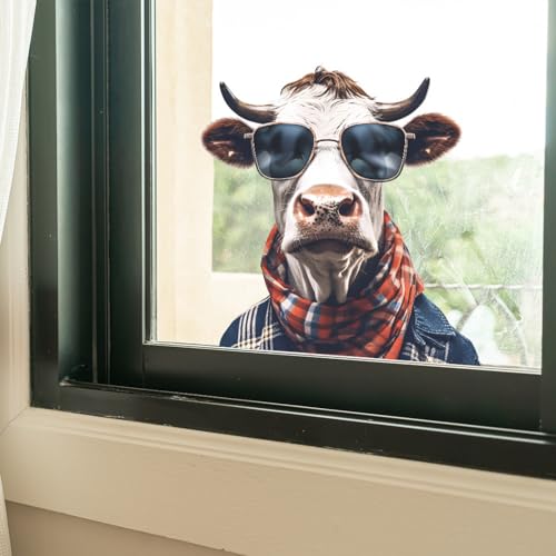 Vinilo decorativo 3D vaca estilizada para pared infantil miniatura 4
