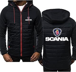 BABQ-ITYG Men Hoodies Jacket for Scania Contrast Color Hoody Colorful zipper Coat Sport Thin fleece Outwear Tops-black||XL