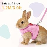Bunny Harness and Leash Set, Soft Breathable Mesh Vest, Escape-Proof Adjustable Small Pet Harness Rabbit Vest Pets Stuff for Rabbits, Kittens, Guinea Pigs (S)(Pink) - Image 3