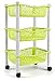 Carrello portaoggetti da cucina con cestelli e ruote Portafrutta per frutta e verdura - In plastica resistente - Verde