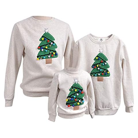 Family Matching Christmas Jumpers Funny Xmas Jumpers Sweatshirts Novelty Ugly Christmas Sweaters Pullover Reindeer Mens Womens Girls Boys Kids Festive Santa Tops Snowman Ladies Couples Cool Gray Cover