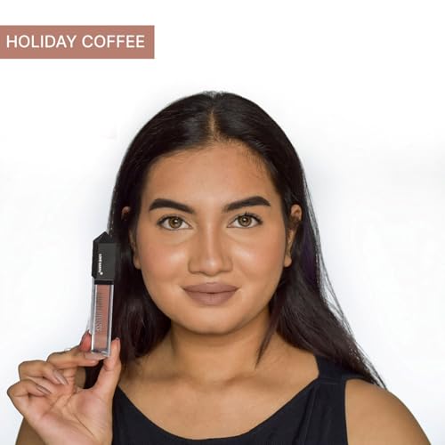 Image of Love Earth Liquid Mousse Lipstick - Holiday Coffee Matte Finish | Lightweight, Non-Sticky, Non-Drying,Transferproof, Waterproof | Lasts Up to 12 hours with Vitamin E and Jojoba Oil - 6ml