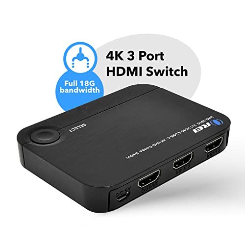 Orei 4K 3 Port 3X1 Hdmi Switch, 2 Hdmi + Usb-C Input Connect Laptop, Pc, Computers, Phones, Gaming, Streaming Devices On One Display Tv Monitor - Ultrahd Hdcp 2.0 #TOP1