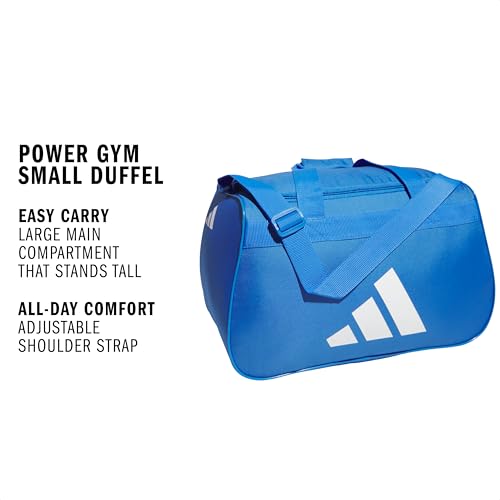 Image of adidas Power Gym Bag - Lightweight Small Duffel, Ray Blue /White, OSFA