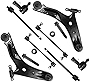 SCITOO 8pcs Front Suspension Kit 2 Front Lower Control Arms w/Ball Joints 2 Inner 2 Outer Tie Rod End 2 Front Sway Bar Link Compatible with For Hyundai Santa Fe 2001 2002 2003 2004 2005 2006