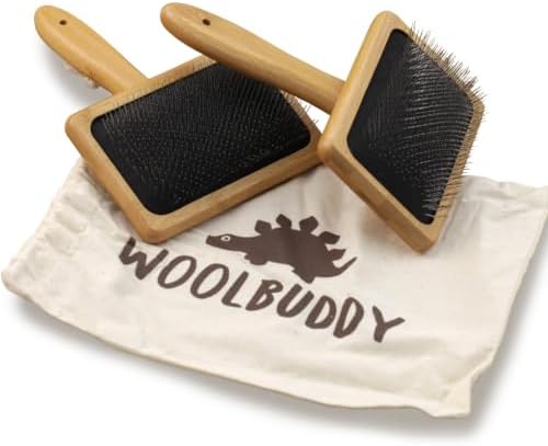 Woolbuddy Wool Carders, Hand Carders for Wool, 2 pcs Needle Felting Tools, Slicker Brush for Dogs, Double Coat Dog Brush, Carding Brushes for Needle Felting Wool