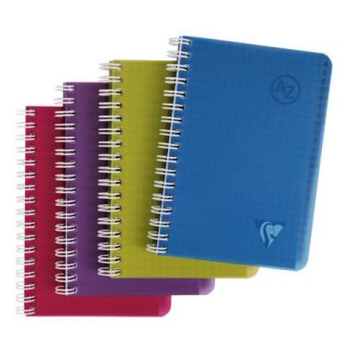 Lot de 10 Répertoire Linicolor Intensive 9,5x14, 100p./50 feuilles 90 g/m² reliure intégrale, couv. polypro assortis, quadrillé 5x5