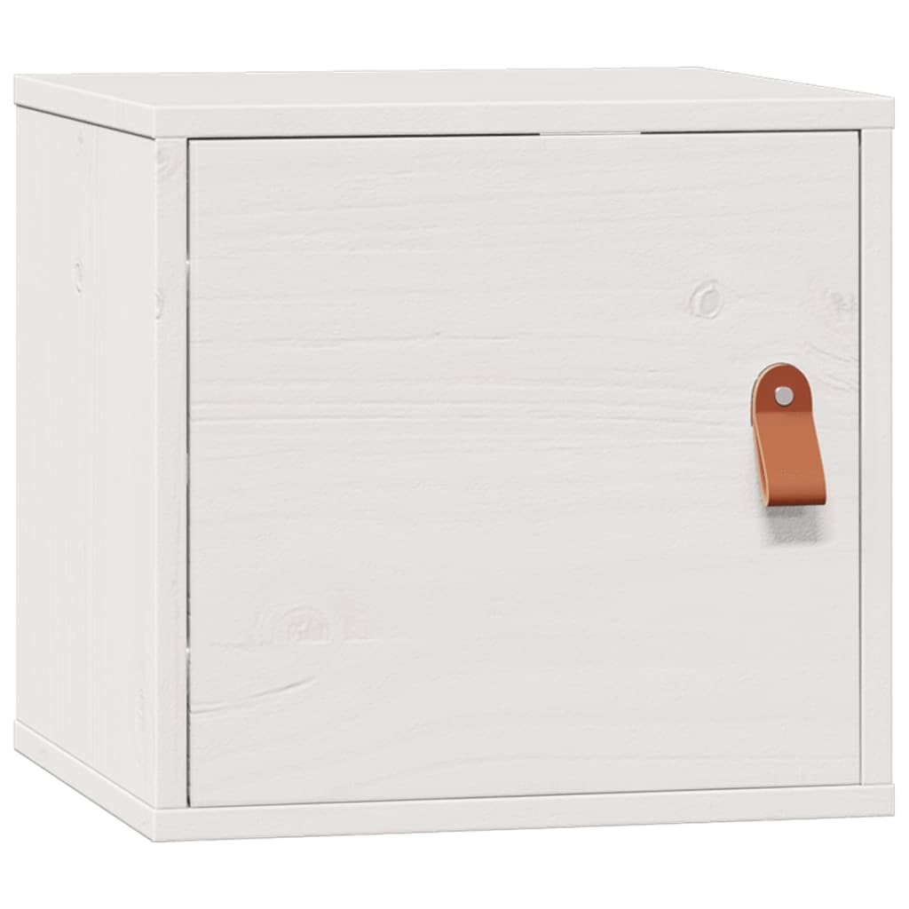 Armoire murale blanche en pin massif 31,5x30cm suspendue rustique