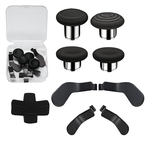 Image of 9 in1 Metal Thumbsticks Accessories for Xbox Elite Controller Series 2 Core, Replacement Paddles Parts Repair Kit for Elite Series 2 Core Controller with 4 Swap Joystick, 4 Paddles,1 D-Pads(Black) [video game]