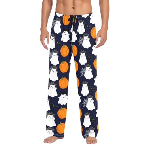 Spirits Wearing Cowboy Hats Men's Cotton Pajama Pants with Pockets and Drawstring Comfortable and Stylish,S2