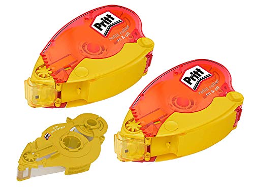 Pritt Kleberoller Refill, non permanent, für wiederablösbare Verklebungen, Bandlänge 16 m, Bandbreite 8,4 mm, Spar-Set mit 2 nachfüllbaren Rollern und 1 Refill, 9HZRRNHP1X