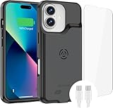 Alpatronix Battery Case for iPhone 16 Plus [2025 Upgraded], Portable Strong Slim Protective Wireless Charging Case, Extended Charger Cover, 15W Fast Charging, High Capacity (iPhone 16 Plus)