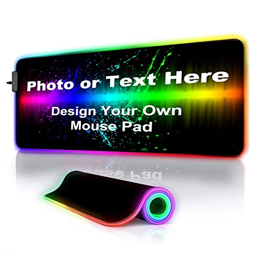 Personalized RGB LED Gaming Mouse Pad Make Your Own Custom...