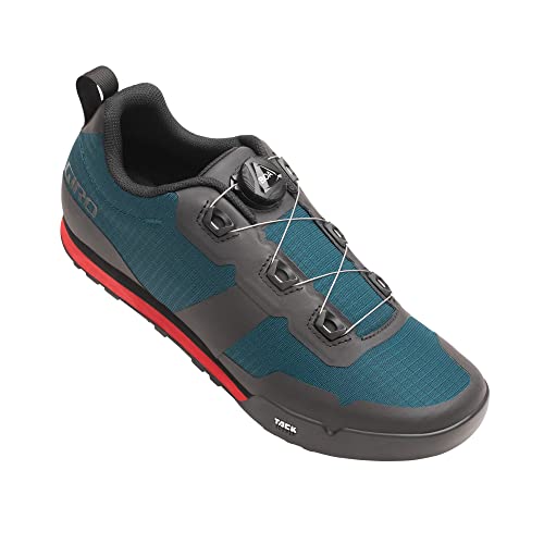 Giro Tracker Mens Mountain Cycling Shoes - Harbor Blue/Bright Red (2023), 44 #TOP1