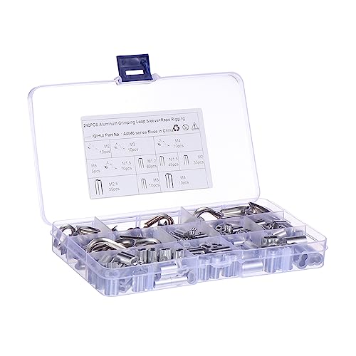 PRETYZOOM Manguitos De Cable De Acero Inoxidable Kit De 240 Piezas Resistentes y Duraderos