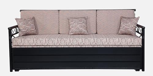 Image of 3 Seater Metal Sofa Cum Bed with Hydraulic Storage | Single Size Sofa Cuma Bed | 3 Seater Sofa Set, Metal Sofa Set for Living Room (Multi & Black, Queen Size (76 x 60))