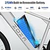 ZDZA Electric Bike, 1000W Peak Motor, 26” Electric Mountain Bike, 375Wh Removable Battery, 40 Miles Range & 20 Mph Step-Over Ebike for Adults, Electric Bicycle for Commute, 7 Speed (White) #2