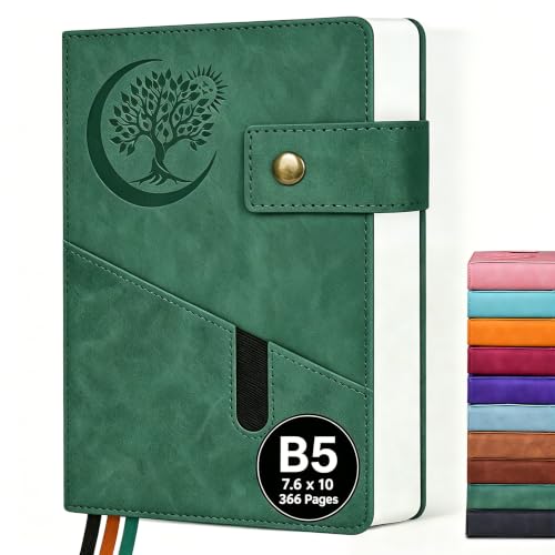 PAIBAS 7.6 x 10 Lined Notebook Journal 369 Pages Leather Journal for Men