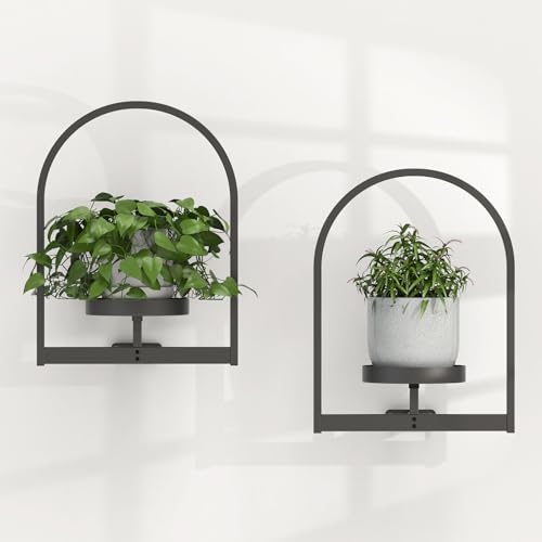 SSNEWOG Window Plant Shelves Indoor, 2 Pack Metal Wall Mounted