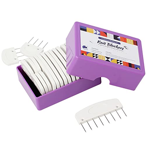 HOURFUN Knit Blockers Knit Blocking Combs Set of 20 Pcs Curved Knit Blockers for Crochet, Lace and Needlework Projects Blocking Knitting Combs for Knitting Mats