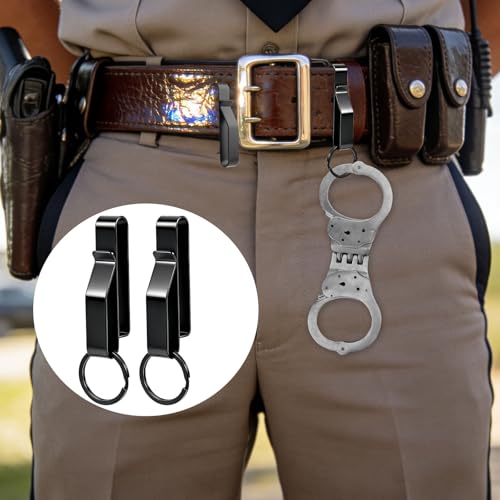 Image of SAVITA Duty Belt Key Holder, Fast Release Steel Tactical Key Holder Clip with Key Rings Fits Belts for Police Firefighters