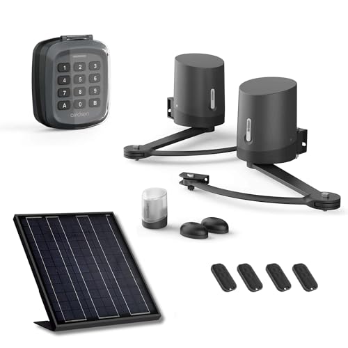 Avidsen Orane 510 Solaire, Motorisation Portail Battant à Bras Articulés, Kit Automatisme Complet 100% Solaire, 5m et 500kg, sans Fil, 4 Télécommandes,...