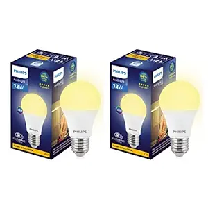 PHILIPS 12-watt LED Bulb |AceBright High Wattage LED Bulb|Base: E27 Light Bulb for Home | Warm White, Pack of 2