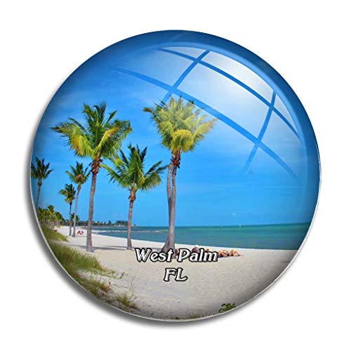 Kühlschrankmagnet West Palm Beach Florida USA Amerika Glasmagnete für Kühlschrank Souvenirs Niedlicher Kristallmagnet Dekor für Whiteboard Büro Zuhause Geschenk