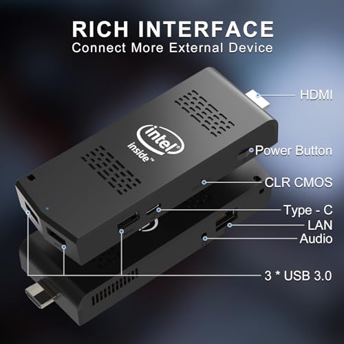Image of Mini Computer Stick with Windows 11 Pro Intel Celeron J4125 8GB DDR4 256GB SSD PC Stick Support UHD 4K 60Hz WiFi 2.4G /5G Gigabit Ethernet BT 4.2