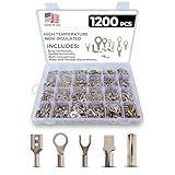 Sherco-Auto 1200 Piece High Temperature Non-Insulated Crimp Wire Terminals Assortment Kit - Made in USA